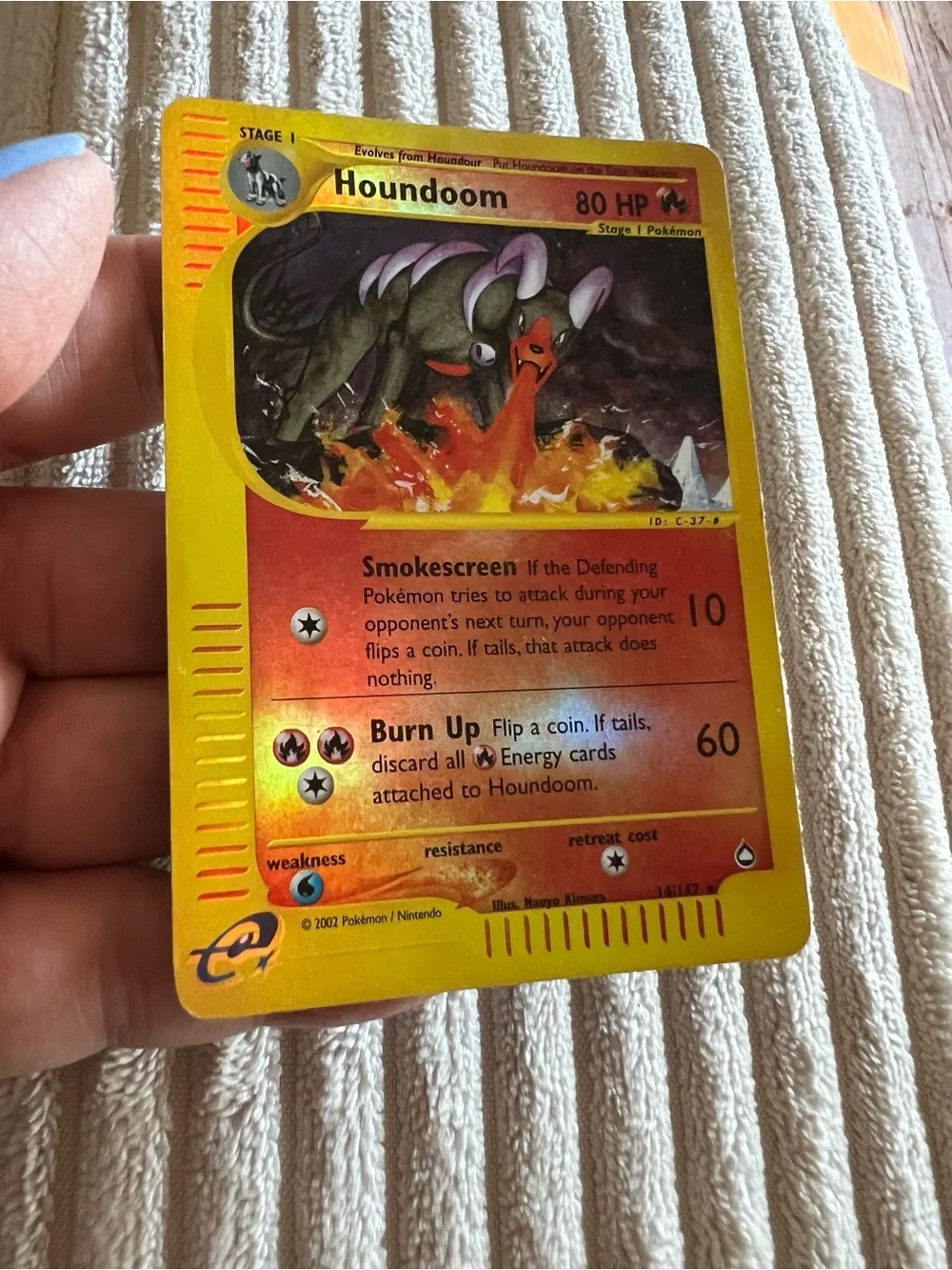 2002 RARE Houndoom Aquapolis 14/147  Reverse Holo Pokémon Card